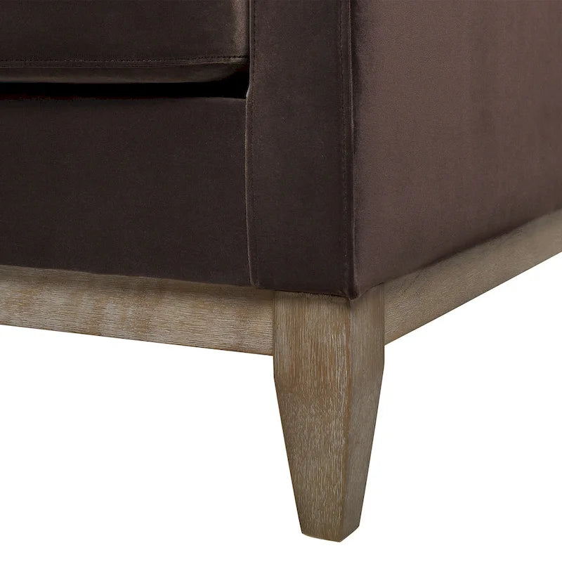 Canapé 3 places en velours à accoudoirs droits de 213 cm, 6 coloris