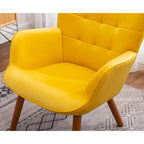 Fauteuil d'appoint capitonné en velours avec ottoman – Jaune / Mauve / Bleu / Gris, 1 place
