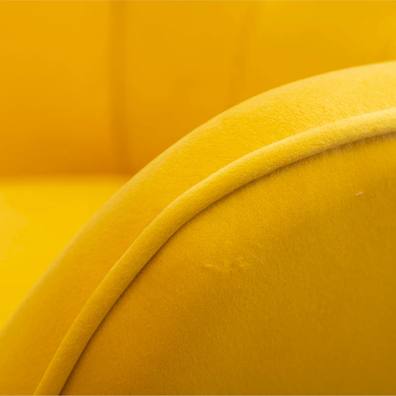 Fauteuil d'appoint capitonné en velours avec ottoman – Jaune / Mauve / Bleu / Gris, 1 place