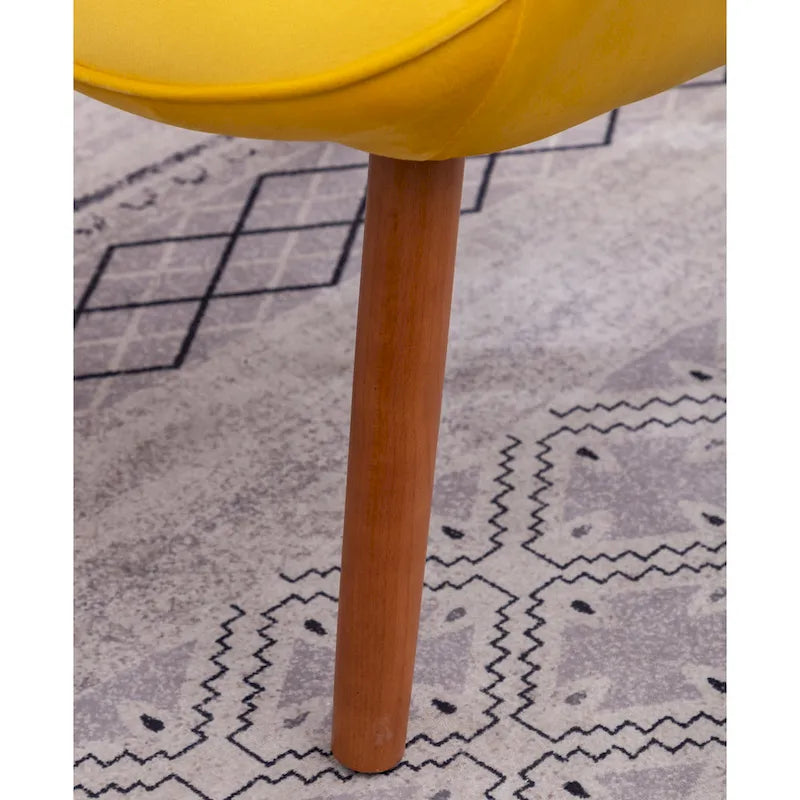 Fauteuil d'appoint capitonné en velours avec ottoman – Jaune / Mauve / Bleu / Gris, 1 place