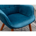 Fauteuil d'appoint capitonné en velours avec ottoman – Jaune / Mauve / Bleu / Gris, 1 place