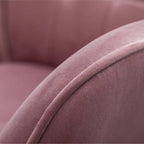 Fauteuil d'appoint capitonné en velours avec ottoman – Jaune / Mauve / Bleu / Gris, 1 place