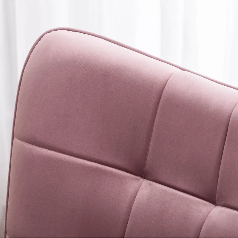 Fauteuil d'appoint capitonné en velours avec ottoman – Jaune / Mauve / Bleu / Gris, 1 place