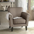 Fauteuil Club en Tissu avec Clous Décoratifs, 1 Place, Couleurs Café / Vin / Bleu Marine / Bleu Acier