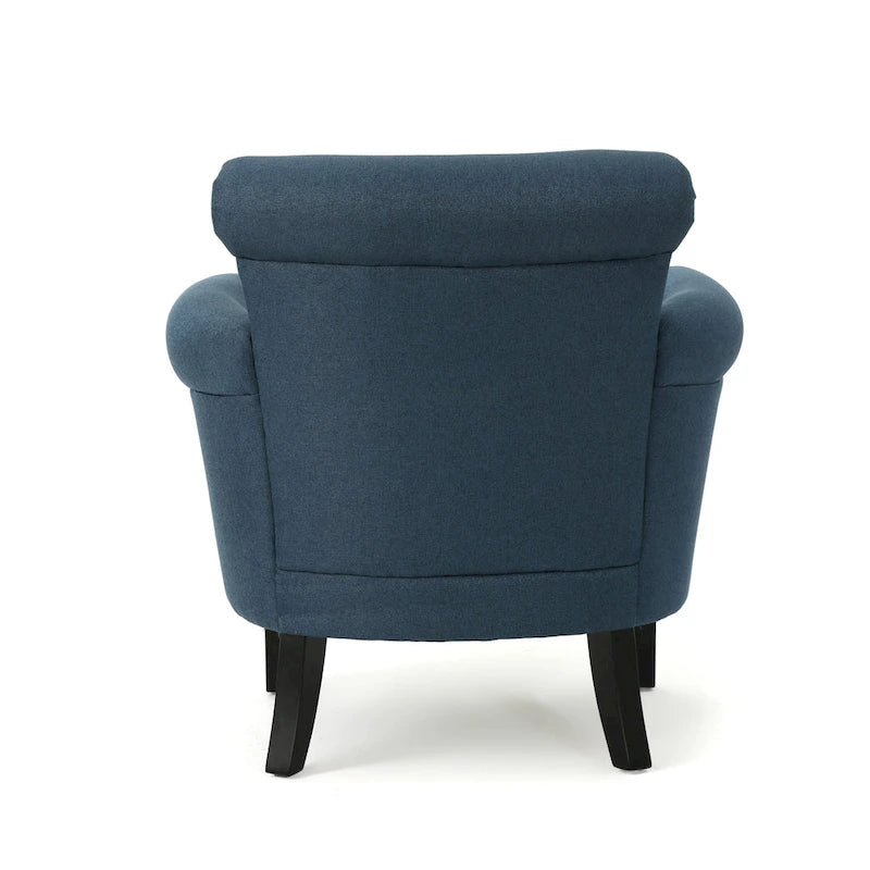 Fauteuil Club en Tissu avec Clous Décoratifs, 1 Place, Couleurs Café / Vin / Bleu Marine / Bleu Acier
