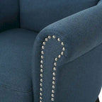 Fauteuil Club en Tissu avec Clous Décoratifs, 1 Place, Couleurs Café / Vin / Bleu Marine / Bleu Acier