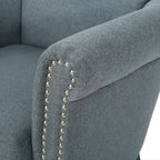 Fauteuil Club en Tissu avec Clous Décoratifs, 1 Place, Couleurs Café / Vin / Bleu Marine / Bleu Acier