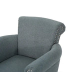 Fauteuil Club en Tissu avec Clous Décoratifs, 1 Place, Couleurs Café / Vin / Bleu Marine / Bleu Acier