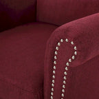 Fauteuil Club en Tissu avec Clous Décoratifs, 1 Place, Couleurs Café / Vin / Bleu Marine / Bleu Acier