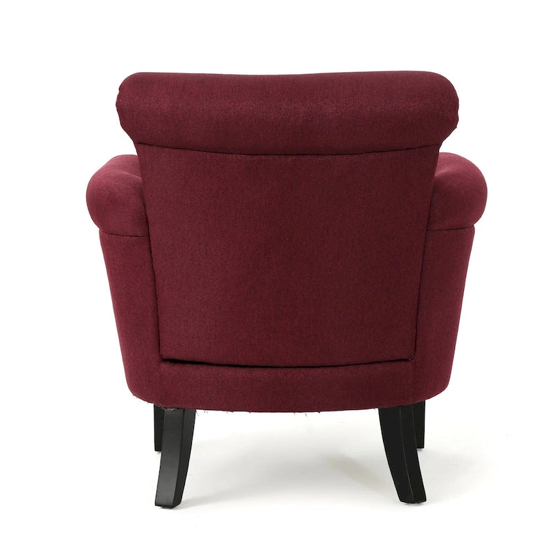 Fauteuil Club en Tissu avec Clous Décoratifs, 1 Place, Couleurs Café / Vin / Bleu Marine / Bleu Acier