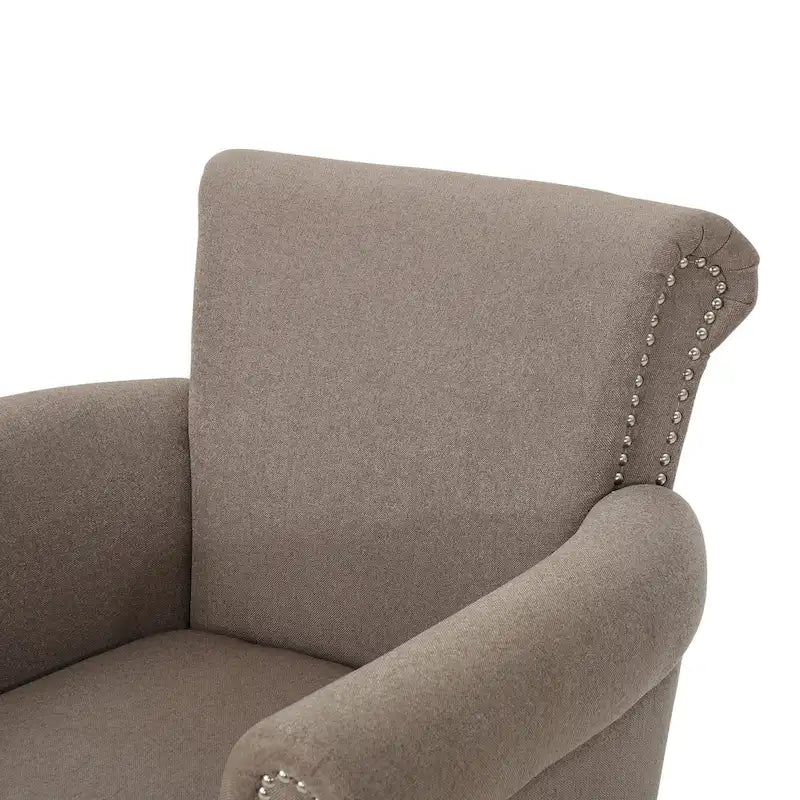 Fauteuil Club en Tissu avec Clous Décoratifs, 1 Place, Couleurs Café / Vin / Bleu Marine / Bleu Acier