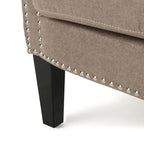 Fauteuil Club en Tissu avec Clous Décoratifs, 1 Place, Couleurs Café / Vin / Bleu Marine / Bleu Acier