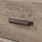 Commode double 8 tiroirs, style rustique, en érable gris/chêne vieilli