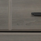 Commode double 8 tiroirs, style rustique, en érable gris/chêne vieilli