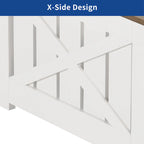 Table basse relevable avec rangement « ferme » grise et blanche