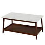 Table basse en noyer avec étagère inférieure, 1 pièce
