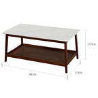 Table basse en noyer avec étagère inférieure, 1 pièce