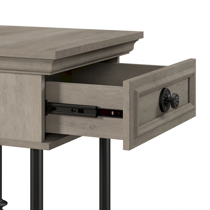 Ensemble table basse carrée et tables d'appoint 3 pièces gris bois flotté