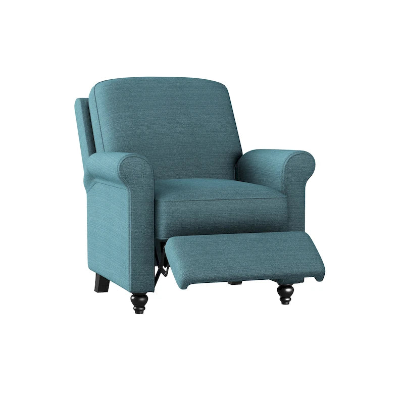 Fauteuil inclinable à dossier inclinable en lin bleu caraïbe - Siège unique