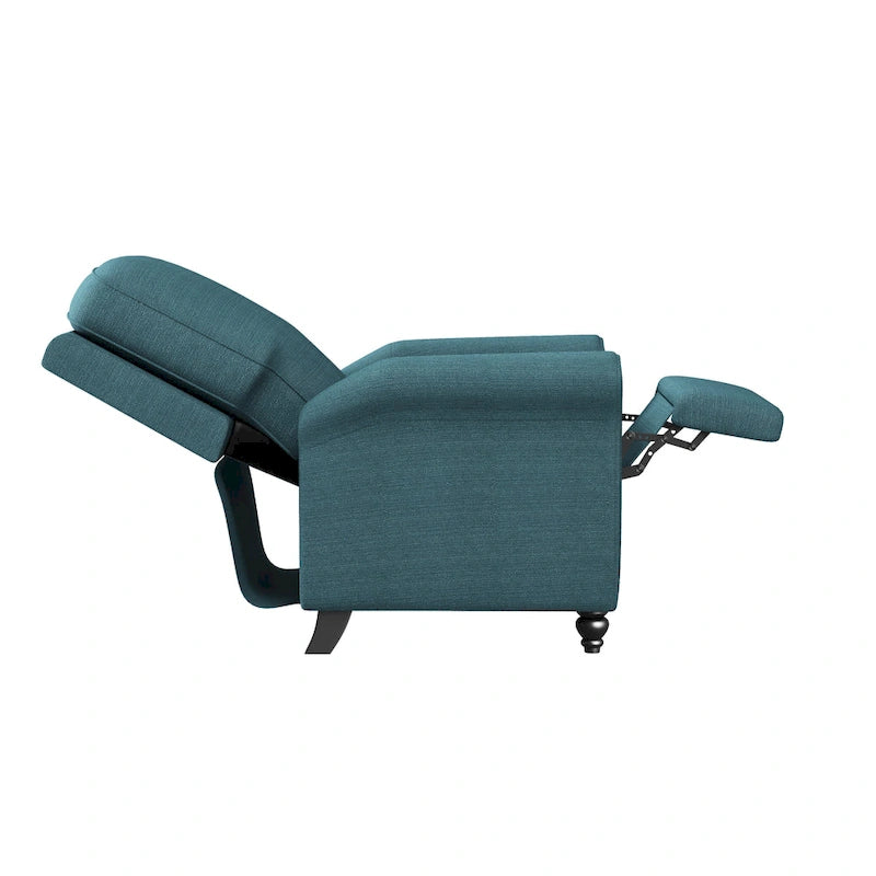 Fauteuil inclinable à dossier inclinable en lin bleu caraïbe - Siège unique