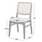 Chaise de salle à manger à dossier en cannage gris et noir, lot de 2