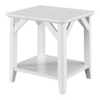 Gris délavé / Bois flotté / Blanc / Noir, table d'appoint à 2 niveaux avec étagère, simple