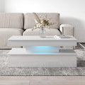 Table basse laquée, Blanc / Noir, 2 places