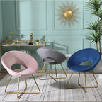 Fauteuil d'appoint en velours gris / bleu / rose / vert, 1 place