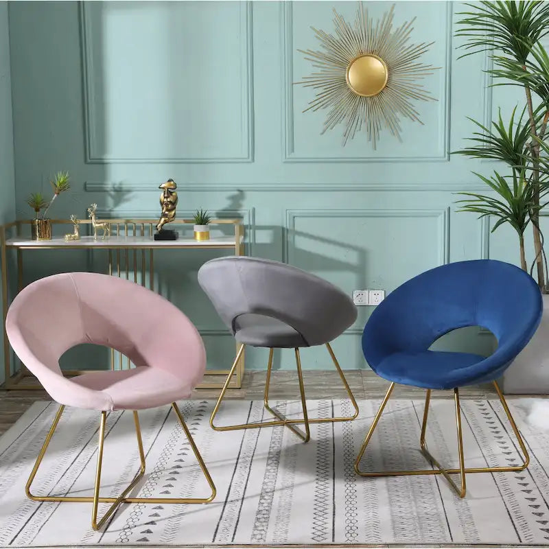 Fauteuil d'appoint en velours gris / bleu / rose / vert, 1 place