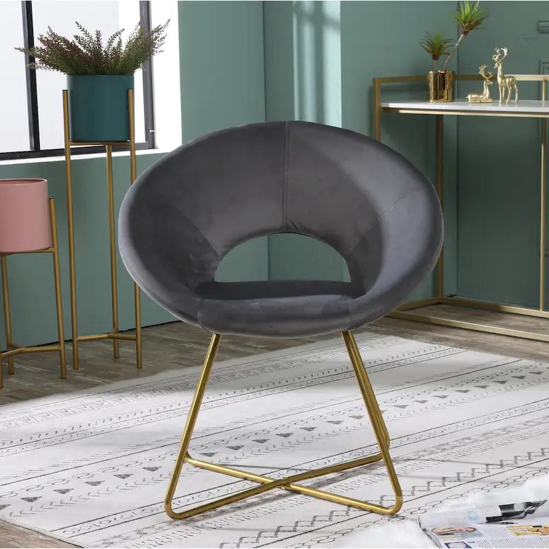 Fauteuil d'appoint en velours gris / bleu / rose / vert, 1 place