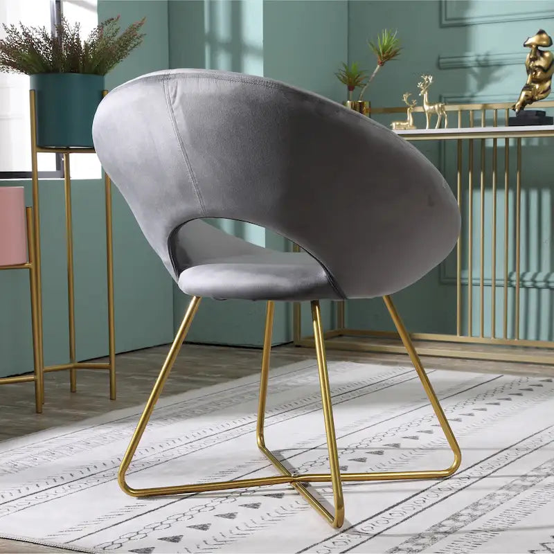 Fauteuil d'appoint en velours gris / bleu / rose / vert, 1 place