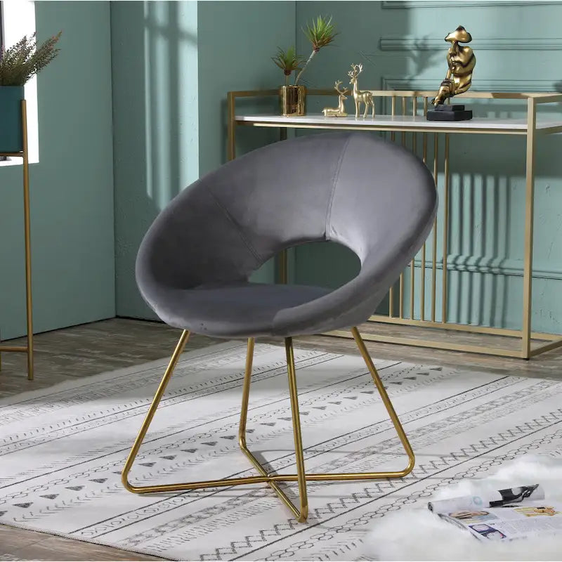 Fauteuil d'appoint en velours gris / bleu / rose / vert, 1 place