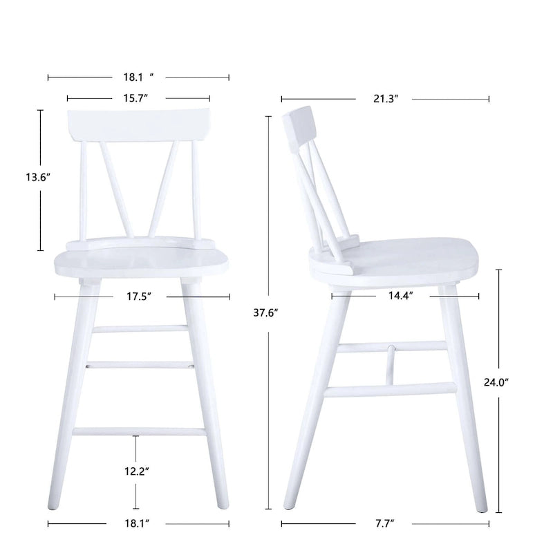 Tabouret de comptoir Windsor blanc/noir, lot de 2 ou 4