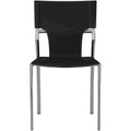 Chaises de salle à manger en cuir noir/marron/blanc/gris avec pieds chromés, lot de 4