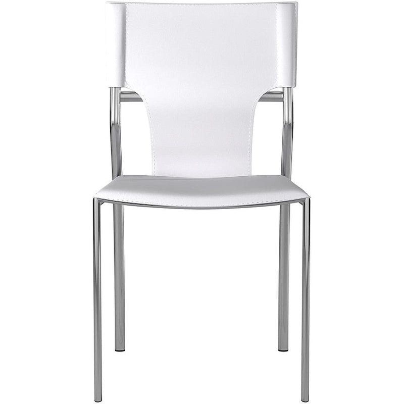 Chaises de salle à manger en cuir noir/marron/blanc/gris avec pieds chromés, lot de 4