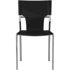 Chaises de salle à manger en cuir noir/marron/blanc/gris avec pieds chromés, lot de 4