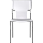 Chaises de salle à manger en cuir noir/marron/blanc/gris avec pieds chromés, lot de 4