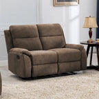Causeuse inclinable en tissu marron/gris, 2 places