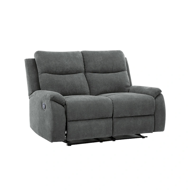 Causeuse inclinable en tissu marron/gris, 2 places