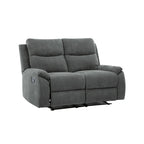 Causeuse inclinable en tissu marron/gris, 2 places