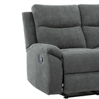 Causeuse inclinable en tissu marron/gris, 2 places