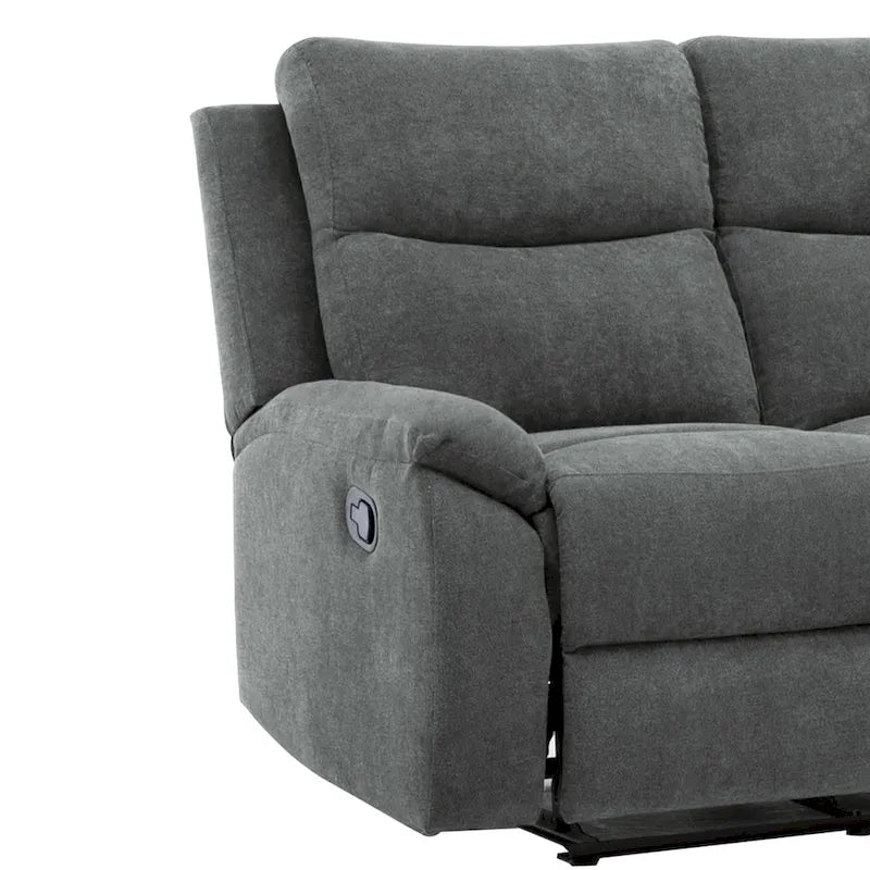Causeuse inclinable en tissu marron/gris, 2 places