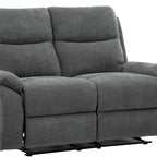 Causeuse inclinable en tissu marron/gris, 2 places