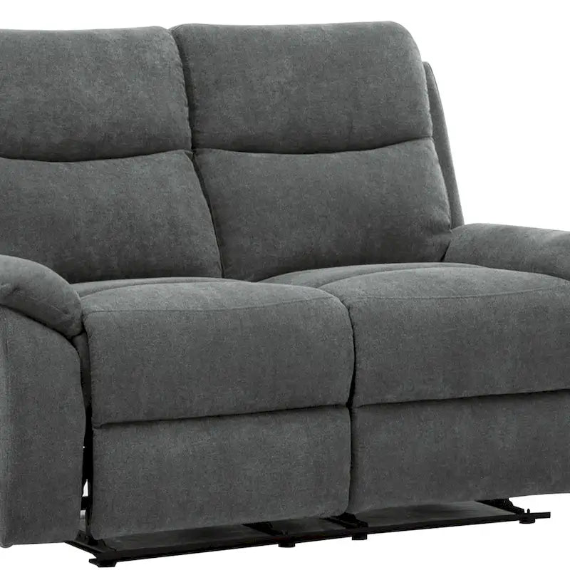 Causeuse inclinable en tissu marron/gris, 2 places