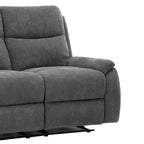 Causeuse inclinable en tissu marron/gris, 2 places
