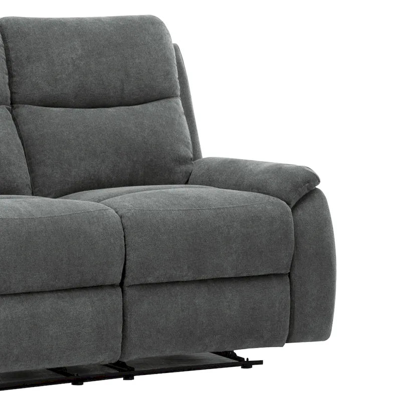 Causeuse inclinable en tissu marron/gris, 2 places