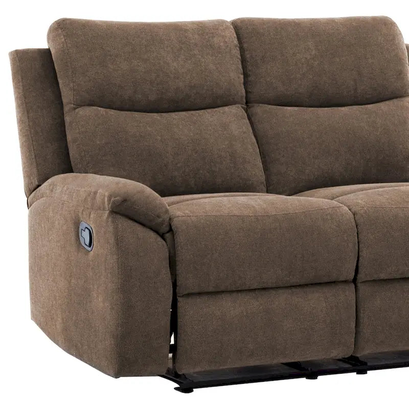 Causeuse inclinable en tissu marron/gris, 2 places