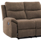Causeuse inclinable en tissu marron/gris, 2 places