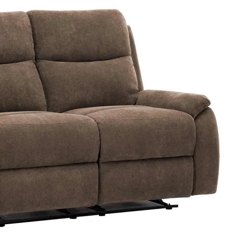 Causeuse inclinable en tissu marron/gris, 2 places