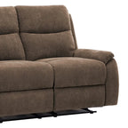 Causeuse inclinable en tissu marron/gris, 2 places